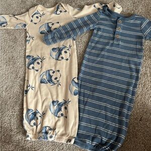 Carter's Blue and Cream Panda Nightgowns
